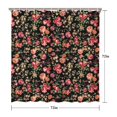 thumbnail image 4 of Floral Shower Curtain Watercolor Botanical Bathroom Decor Rustic Flower Design Fabric Bath Curtain for Tub Country Style Home Accessories with Hooks，72x72in, 4 of 5