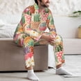 thumbnail image 5 of Mens Pajamas Set, Succulents Cactus blooming Button Down Long Sleeve Loungewear Sleepwear Pjs sets for Men, 5 of 5