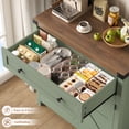 thumbnail image 5 of Homfa Farmhouse Buffet Sideboard with Drawer, Coffee Bar with Adjustable Shelf for Kitchen Dining Room Entryway, Green, 5 of 7