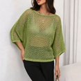 thumbnail image 2 of WULMLEO Crochet Tops for Women Summer Beach Swim Cover Ups Knit Beach Cover Up Short Sleeve Hollow Out Shirts White L, 2 of 5