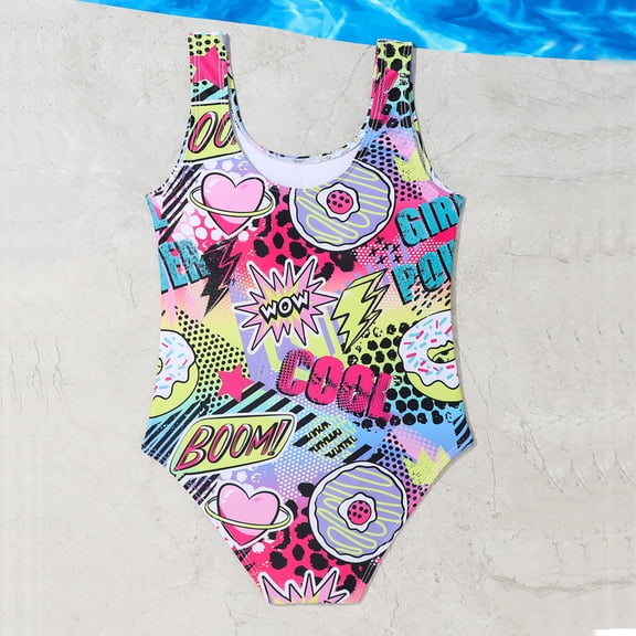 CAIXIA Girls Swimsuit Ruffle One Piece Tie-Straps Bathing Suit for Girls Tropical Floral Trim Wrap Tie Back Modest Ruched Girls Swimsuit Quick Dry for Swim Team Beach Swimwear,11-12 Years