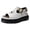 White, variant on Women Platform Sandals Comfortable Hollow Out Flower Flatform Shoes Summer Outdoor Slip on Comfortable Walking Shoes Black 9