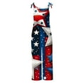 thumbnail image 6 of Wiyuqeen Patriotic Overalls for Women USA Flag Linen Jumpsuits Sleeveless Spaghetti Strap Harem Rompers Plus Size Summer Casual Jumpers with Pocket, 6 of 6