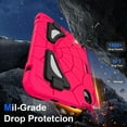 thumbnail image 6 of Kids Cases for iPad mini 6th Gen 8.3" 2021 Case, for iPad mini 7th Gen (A17 Pro) 2024 Case with Sturdy Kickstands, Heavy Duty Shockproof case for Kids Children Boys Girls, Rose+Black, 6 of 7