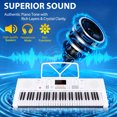 thumbnail image 5 of ZENY 61-Key Portable Electronic Piano LED Display Keyboard Kit W/ Music Stand, Headphones, Microphone, White, 5 of 7