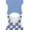 thumbnail image 3 of Buyless Fashion Boys Scoop Neck Tagless Undershirts Soft Cotton Blue Polka Dot Tank Top (8 Pack) - TW21-8-BD-7-8, 3 of 7