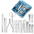 thumbnail image 3 of Kit de pedicura profesional de acero inoxidable Kit de aseo de cortaúñas con espejo y cuero negro Ormromra CPB-US-YYM107-4, 3 of 5