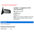 thumbnail image 2 of Left Mirror - Compatible with 1985 - 1993 Chevy S10 1986 1987 1988 1989 1990 1991 1992, 2 of 2