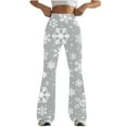 thumbnail image 2 of QATAINLAV Womens High Waisted Flare Leggings Christmas Snowflake Print Flowy Bell Bottom Yoga Pants Casual Tummy Control Workout Sweatpants Multicolor XXL Prime Today, 2 of 5