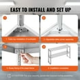 thumbnail image 4 of VEVOR Double Overshelf, Double Tier Stainless Steel Overshelf, 12 x 48 Inch Double Deck Overshelf, Height Adjustable Overshelf Prep Work Table for Kitchen, Restaurant and Workshop, 4 of 9