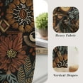 thumbnail image 4 of Boho Flower Blackout Curtains for Bedroom Windows, Plant Leaves Print Curtains for Living Room, Vintage Bohemian Dining Room Curtain Draperies 2 Panel Sets, 52" X 63", 4 of 6
