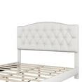 thumbnail image 5 of PORKISS Queen Size Platform Bed Frame with Fabric Upholstered Headboard, No Box Spring Needed, Holds 881lbs, Beige, 5 of 11