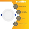 thumbnail image 4 of Sunlite LED 6" Round Recessed Slim Downlight Fixture, 14W (75W=), 900 Lmns, CCT Switch 27K/30K/35K/40K/50K, 90 CRI, 120V, Dimmable, Canless, ETL Listed, Title-24 Compliant, 6 Pack, 4 of 7