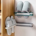 thumbnail image 2 of Zapatero plegable rosa, soporte de pared, zapatero multifuncional impermeable para baño/dormitorio/sala de estar, 2 of 5