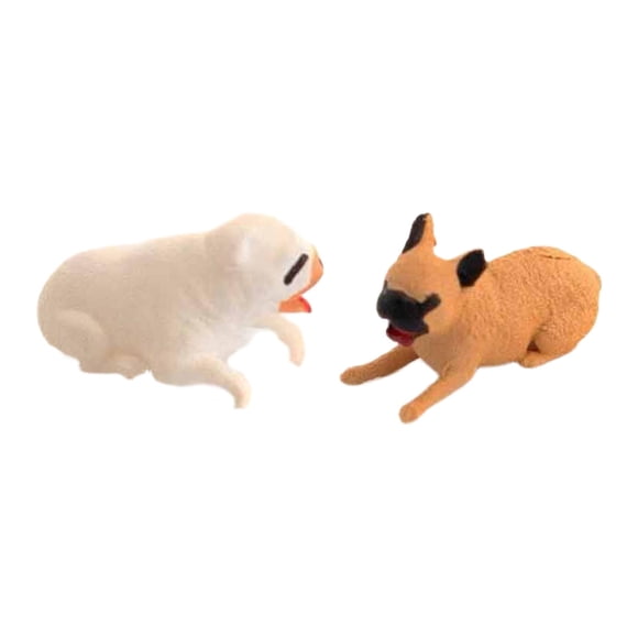 lionlar 1/64 Modèle d'Animal Miniature Réaliste pour Accessoires de Photographie Diorama Ornement Chien