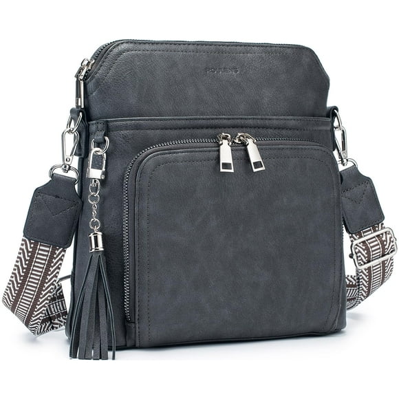 Monedero tipo bandolera Roulens, ligero, de piel semisuave