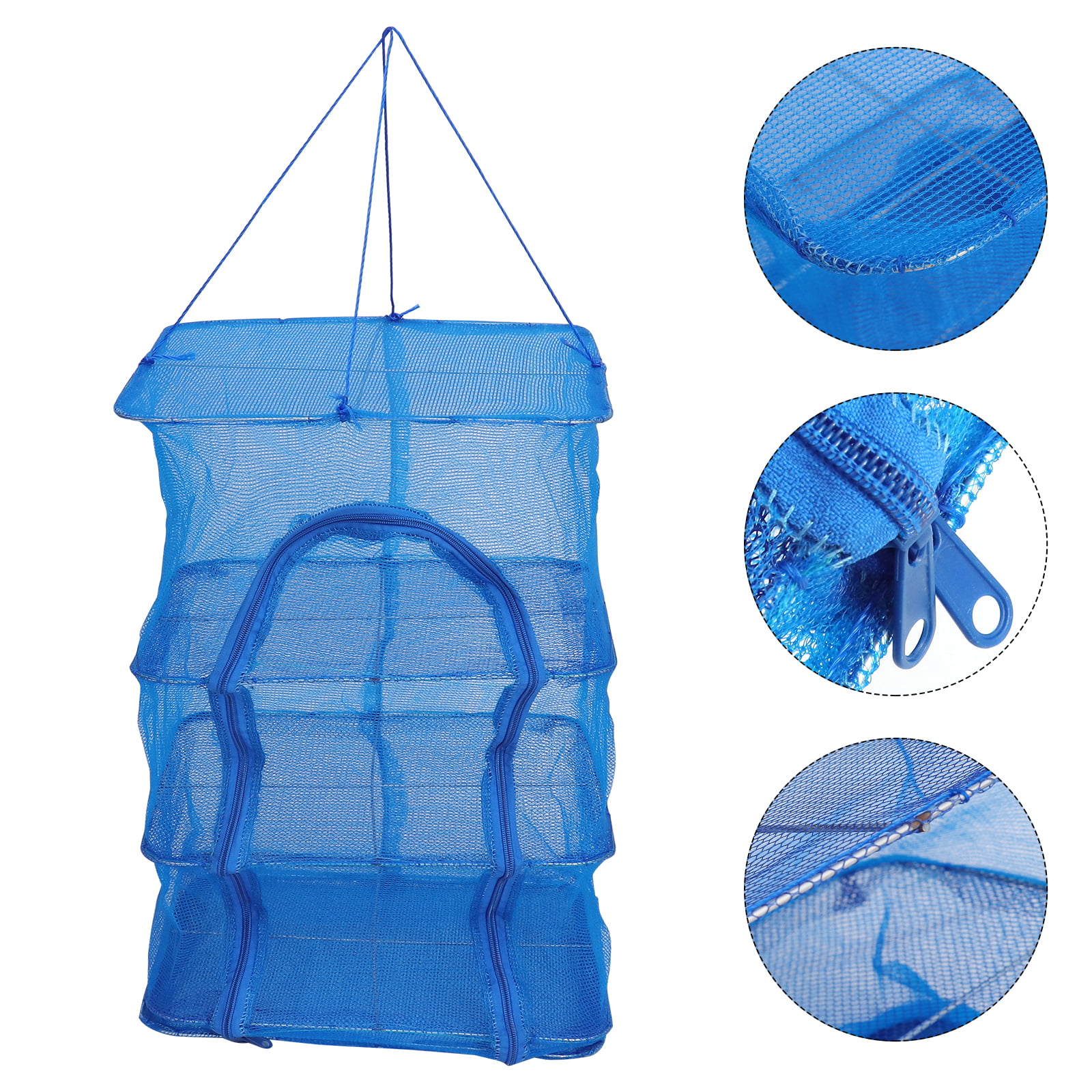 Details about   Fishing Hanging Net 4 Layers Drying Rack Folding Small Mesh Fish Vegetable 