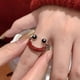 thumbnail image 3 of Anillo abierto con diseño de nicho moderno y femenino con cara que gotea aceite, lindo y feo, con personalidad divertida y que combina con todo, 3 of 5