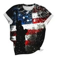 thumbnail image 5 of Cavosen Red White and Blue Tops for Women Petite Patriotic Short Sleeve Crew Neck Tops American Flag Print T Shirts Lady XL Independence Day Casual Tops 4th of July Tunic Tees Patriotic Clothes, 5 of 5