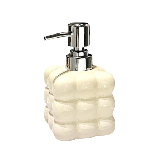 Dispensador de jabón líquido de cerámica de 300 ml, dispensador de jabón líquido para hotel, hogar, loción, bomba vacía. Blanco