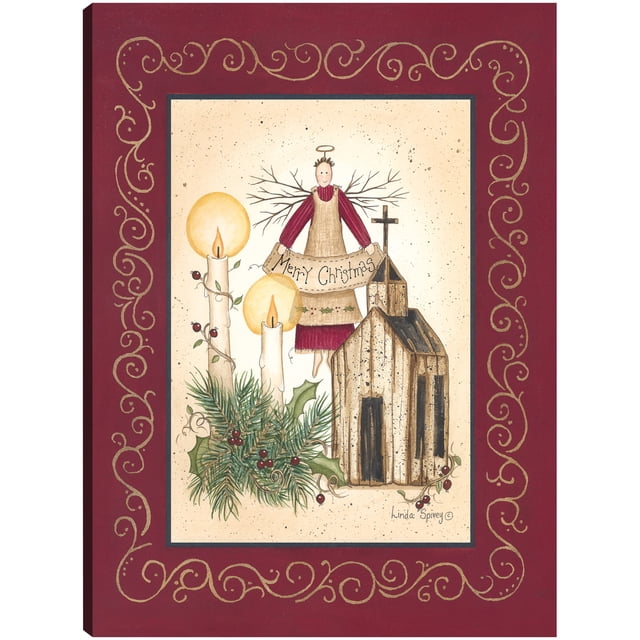 Cuadro Decorativo - feliz navidad ángel Jr Impresión en canvas, estrechado.