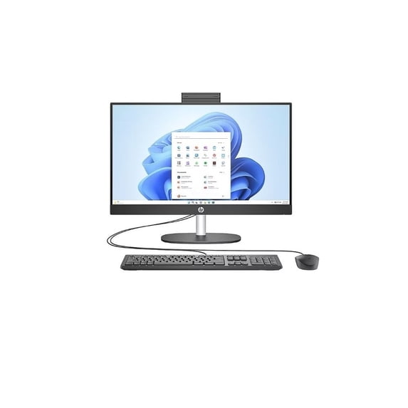 Restored HP 24-cr0111 - All-in-one Ryzen 5 7520U / up to 4.3 GHz - RAM 16 GB - SSD 512 GB - NVMe - Radeon 610M - Gigabit Ethernet, IEEE 802.11ax (Wi-Fi 6), Bluetooth 5.3 - Win 11 Home - monitor: LED 23.8" 1920 x 1080 (Full HD) touchscreen - keyboard: US - jet black, textured finish