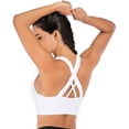 thumbnail image 4 of Sujetador deportivo para mujer, sujetador deportivo con tirantes acolchados y espalda cruzada, sujetador de yoga de sujeción media con copas extraíbles, 4 of 7
