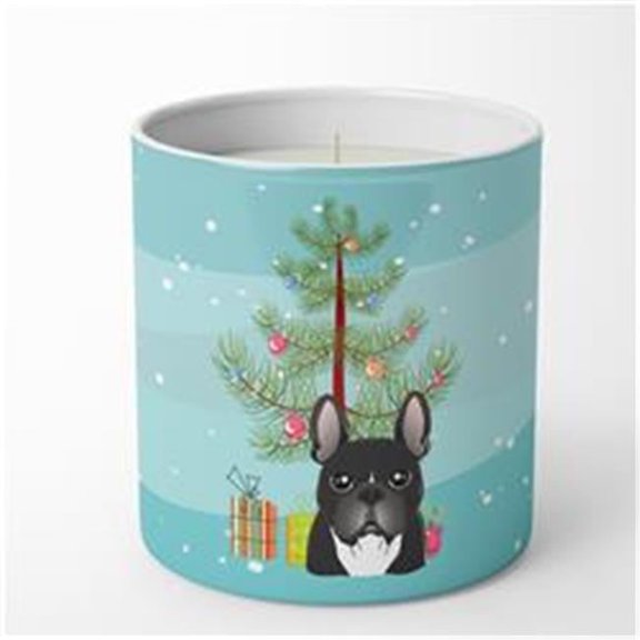 Carolines Treasures BB1599CDL 3.75 x 3.25 in. Unisex Christmas Tree & French Bulldog 10 oz Decorative Soy Candle