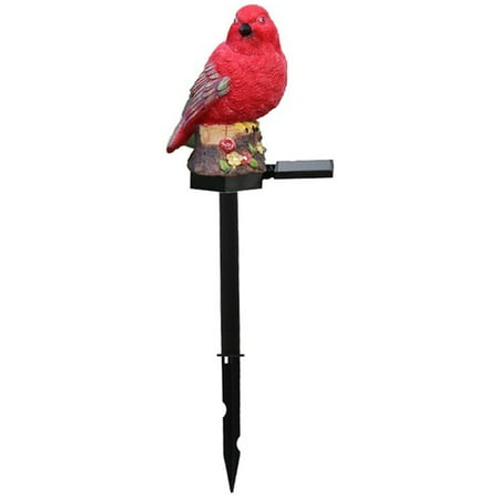 

Vervmczn Outdoor Solar Resin Bird LED Ground Plug Light Garden Lawn Solar Lamp Garden Light Landscape Light Red
