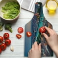 thumbnail image 3 of European Cutting Board, Verona Italy During Summer Sunset Blue Hour Adige River Medieval Historcal, Tempered Glass Cutting and Serving Board, Wine Bottle Shape, Aqua Coral Green, by Ambesonne, 3 of 5