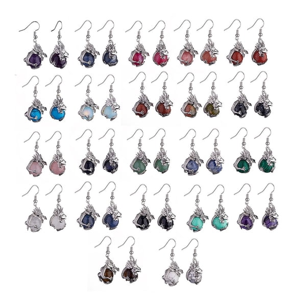 5pairs Dragon Dangle Earrings Brass Jewelry for Women 42mm Pin: 0.6mm
