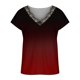 thumbnail image 2 of Camiseta Ormromra con estampado de cuello en V para mujer manga corta Talla S a XXL, 2 of 5