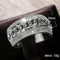 thumbnail image 2 of EOEMY 925 Sterling Silver Crystal Zircon Rings Womens Men Wedding Ring Sets Sz 6-10-10, 2 of 5