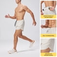thumbnail image 5 of FEOYA Men's Summer Sweat Shorts Male Breathable Quick-Dry Inter Drawstring Basketball Shorts Elastic Waist Training Shorts Lightweight Gym Shorts with Pockets XXL Beige, 5 of 9