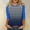 Blue, variant on LYEAA Tops for Women Trendy Going out Crew Neck 3/4 Sleeve T-shirt Fashion Gradient Striped Tees Loose Soft Comfortable Blouse Dressy Casual Breathable Clothing Blue XXL