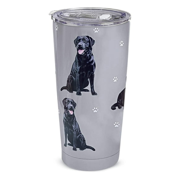 Collections Etc Dog Breed-specific Double-wall Insulated Tumbler - 20 oz. - 3 1/2"Dia. x 7"H Grey
