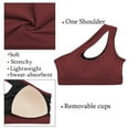 thumbnail image 4 of Women's Single Shoulder Sport Bras Activewear Bra Asymmetrical Shoulder Cut Out Tank Top Workout Padded Sports Bra with Removable Cups, 4 of 8