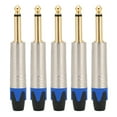 thumbnail image 2 of 2 Colors Optional 6.35mm Plug, Zinc Alloy Shell Durable Mono Audio Cable Plug, For Electric Guitar Audio Cable Sound Card Audio Cable, 2 of 8