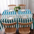 thumbnail image 3 of Colorful Stripe Table Cloth Waterproof Tablecloths, Modern Teal Blue Green Vertical Striped Tablecloth Dining Table Cover for Kitchen Party Tabletop Outdoor, Rectangle Tablecloth 52x70 Inch, 3 of 9