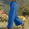 thumbnail image 4 of Women's Plus Size 100% Cotton Casual Pants Loose Fit Solid Color Comfortable Everyday Wear, 4 of 8