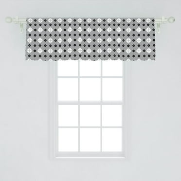Ambesonne Grey Geometric Window Valance, Big Small Diamonds, 54" X 18", Charcoal Grey Pale Grey
