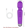 thumbnail image 3 of Personal Electric Wand Massager - 20 Patterns & 8 Speeds - Strong Magic Vibration & Back Massage - Men & Women - Perfect for Tension Relief, Muscle, Soreness, Recovery - Purple, 3 of 6