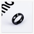 thumbnail image 4 of Sonducket Anillo de circón con incrustaciones Blanco Negro Cerámica Estilo simple Anillos de acero de titanio Accesorio de moda Mujeres Pareja Type3 NO3, 4 of 6