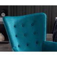 thumbnail image 4 of Guyou Modern Rocking Chair, Glider Nursery Chair with Tufted Wingback, Velvet Upholstered Accent Armchair for Living Room Bedroom Nursery, Teal Blue, 4 of 9