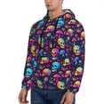 thumbnail image 3 of Goofa mushroom Skull star for Men's Hooded Sweatshirt - Lightweight Pullover Hoodie with Kangaroo Pocket, Perfect for Everyday Wear-4X-Large, 3 of 7