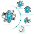 thumbnail image 3 of JQUEEN Women's 925 Sterling Silver Ring Turquoise Jewelry Boho Vintage Statement Ring, 3 of 5