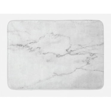 Marble Bath Mat, Artsy Mineral Nature Surface Motif Organic Rock Formation Models Industrial Print, Non-Slip Plush Mat Bathroom Kitchen Laundry Room Decor, 29.5 X 17.5 Inches, Grey Dust, Ambesonne