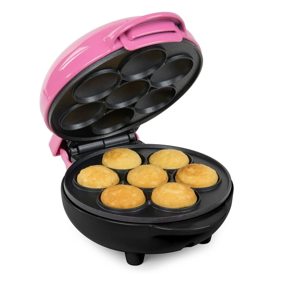 Nostalgia MyMini Magdalenas, tamaño compacto para dormitorios, apartamentos, hace 7 mini pasteles, superficie antiadherente, fácil de limpiar, perfecto para postres, desayunos o aperitivos, apto para