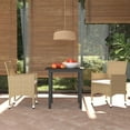 thumbnail image 1 of vidaXL 3 Piece Garden Dining Set with Cushions Poly Rattan Beige, 1 of 5
