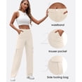 thumbnail image 4 of JWD Womens Parachute Cargo Pants with Pockets Quick Dry Hiking Pants Lightweight Water-Resistant Baggy Joggers Light Apricot M, 4 of 7